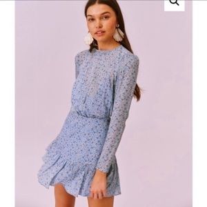 Finders Keepers Blossom Mini Dress In Blue Floral Size XS